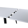 ebuy24 Jimmy eetkamertafel 90x195/285cm met extra plaat HPL wit, zwart.