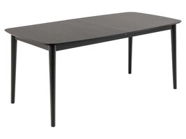 ebuy24 Moola eetkamertafel 90x180/219cm met extra plaat zwart.