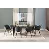 ebuy24 Moola eetkamertafel 90x180/219cm met extra plaat zwart.