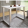 ebuy24 XonaU eetkamertafel 140x80cm wit, zilverkleurig.