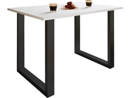 ebuy24 XonaU eetkamertafel 140x80cm wit, zwart.