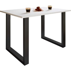 ebuy24 XonaU eetkamertafel 140x50cm wit, zwart.