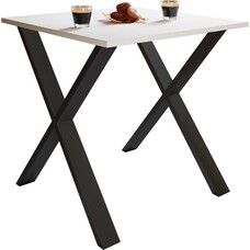 ebuy24 XonaX eetkamertafel 80x80cm wit, zwart.