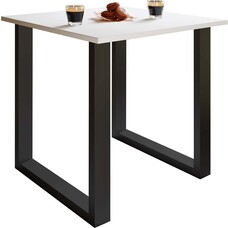 ebuy24 XonaU eetkamertafel 80x80cm wit, zwart.