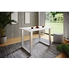 ebuy24 XonaU eetkamertafel 110x50cm wit, zilverkleurig.