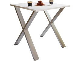 ebuy24 XonaX eetkamertafel 80x50cm wit, zilverkleurig.