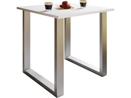 ebuy24 XonaU eetkamertafel 80x50cm wit, zilverkleurig.