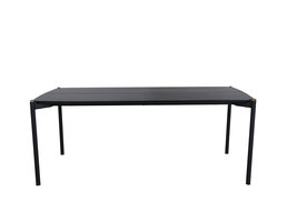 ebuy24 Pelle eetkamertafel 90x190cm zwart.