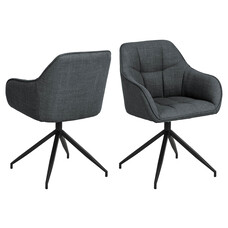 ebuy24 Brule eetkamerstoel met armleuningen, draaifunctie,  grijs.