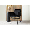 ebuy24 Petra eetkamerstoel met armleuningen, velours zwart.