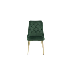 ebuy24 VelvetDeluxe eetkamerstoel velours groen, messing decor.