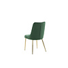 ebuy24 VelvetDeluxe eetkamerstoel velours groen, messing decor.