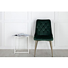 ebuy24 VelvetDeluxe eetkamerstoel velours groen, messing decor.