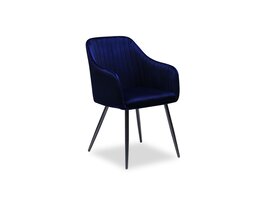 ebuy24 Savona eetkamerstoel velours blauw.