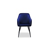 ebuy24 Savona eetkamerstoel velours blauw.