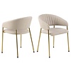 ebuy24 Aporty eetkamerstoel met armleuningen beige.