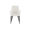 ebuy24 Comfort eetkamerstoel met armleuningen fluweel wit.