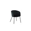ebuy24 Berit eetkamerstoel met armleuningen, velours zwart.