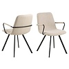 ebuy24 Surka eetkamerstoel met armleuningen beige.