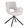ebuy24 Amorim eetkamerstoel bouclÃ© draaifunctie off-white.