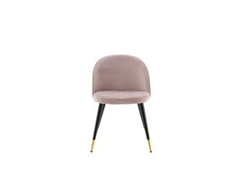 ebuy24 Velvet eetkamerstoel velours roze, zwart, messing decor.