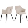 ebuy24 Ilora eetkamerstoel met armleuningen beige.