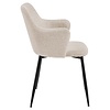 ebuy24 Ilora eetkamerstoel met armleuningen beige.