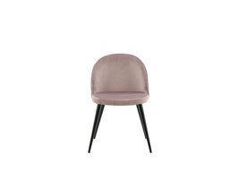 ebuy24 Velvet eetkamerstoel velours roze, zwart.