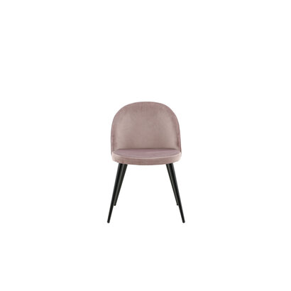 ebuy24 Velvet eetkamerstoel velours roze, zwart.