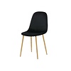 ebuy24 Polar eetkamerstoel velours zwart, eik decor.