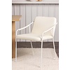 ebuy24 Tvist eetkamerstoel met armleuningen PU kunstleer beige.
