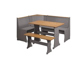 ebuy24 Paterno set hoekbank, tafel, kleine bank grijs,honing.