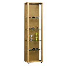 ebuy24 Edana Mini vitrinekast 1 glazen deur, glazen vitrinekast met 8 glazen plankenBeuken decor.