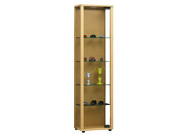 ebuy24 Edana Mini vitrinekast 1 glazen deur, glazen vitrinekast met 8 glazen plankenBeuken decor.