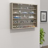 ebuy24 AgisaL glazen vitrines wandmontage 2 schuifdeuren eik decor.