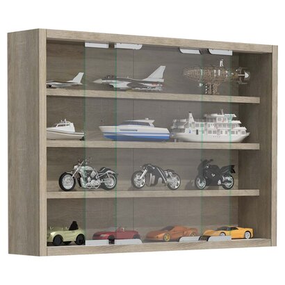 ebuy24 AgisaM glazen vitrines wandmontage 2 schuifdeuren eik decor.