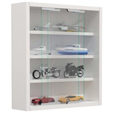 ebuy24 AgisaS glazen vitrines wandmontage 2 schuifdeuren wit.