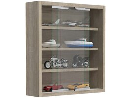 ebuy24 AgisaS glazen vitrines wandmontage 2 schuifdeuren eik decor.