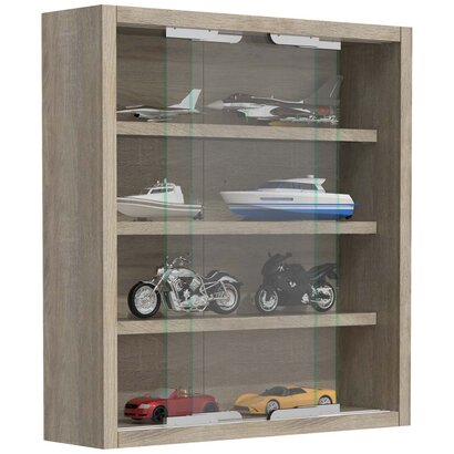 ebuy24 AgisaS glazen vitrines wandmontage 2 schuifdeuren eik decor.