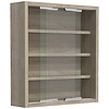 ebuy24 AgisaS glazen vitrines wandmontage 2 schuifdeuren eik decor.