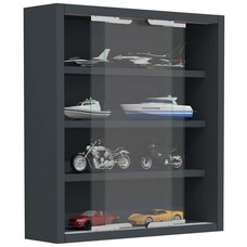 ebuy24 AgisaS glazen vitrines wandmontage 2 schuifdeuren antraciet.