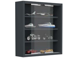 ebuy24 AgisaS glazen vitrines wandmontage 2 schuifdeuren antraciet.