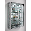 ebuy24 VitrosaMini vitrinekast wandmontage met spiegel 2 glazen deuren Incl. LED-verlichting zilverkleurig.