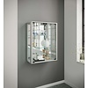 ebuy24 Udina vitrinekast wandmontage met spiegel 2 glazen deuren Incl. LED-verlichting zilverkleurig.