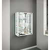 ebuy24 Udina vitrinekast wandmontage met spiegel 2 glazen deuren Incl. LED-verlichting wit.