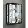 ebuy24 Udina vitrinekast wandmontage met spiegel 2 glazen deuren Incl. LED-verlichting zwart.