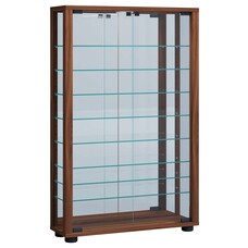 ebuy24 VitrosaMaxi vitrinekast wandmontage met spiegel 2 glazen deuren nootboom decor.