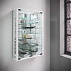 ebuy24 VitrosaMini vitrinekast wandmontage met spiegel 2 glazen deuren wit.