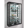ebuy24 VitrosaMini vitrinekast wandmontage met spiegel 2 glazen deuren zwart.
