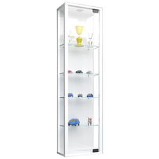 ebuy24 Stano Mini vitrinekast Wandmontage 1 glazen deur met ledlicht om op te hangenwit.